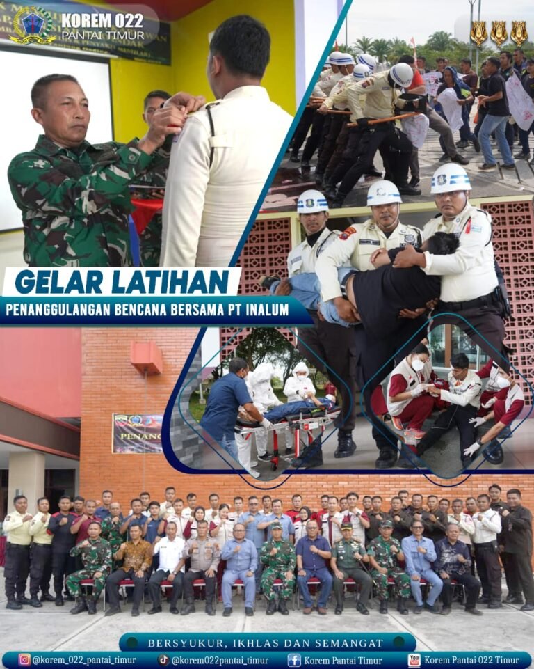 Korem 022/PT Gelar Latihan Penanggulangan Bencana Bersama PT Inalum