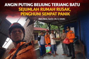 Angin Puting Beliung Terjang Desa Pematang Kuing, Dua Rumah Warga Mengalami Kerusakan