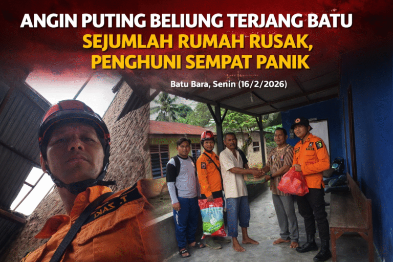 Angin Puting Beliung Terjang Desa Pematang Kuing, Dua Rumah Warga Mengalami Kerusakan