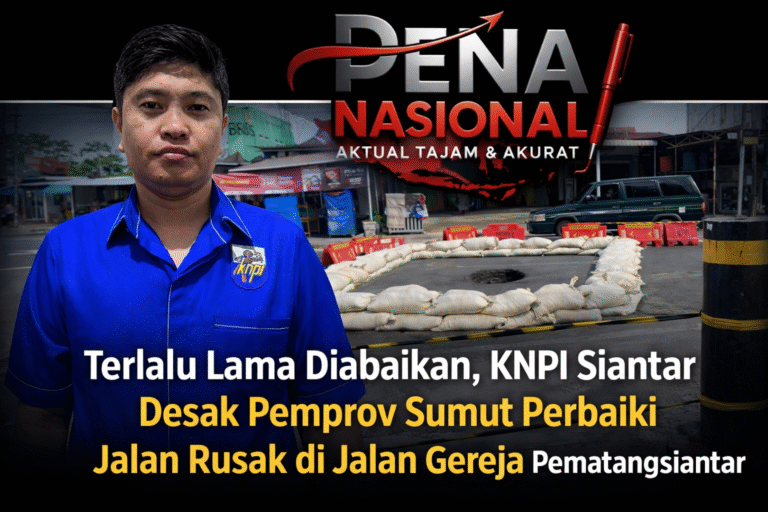 Terlalu Lama Diabaikan, KNPI Siantar Desak Pemprov Sumut Perbaiki Jalan Rusak di Jalan Gereja Pematangsiantar