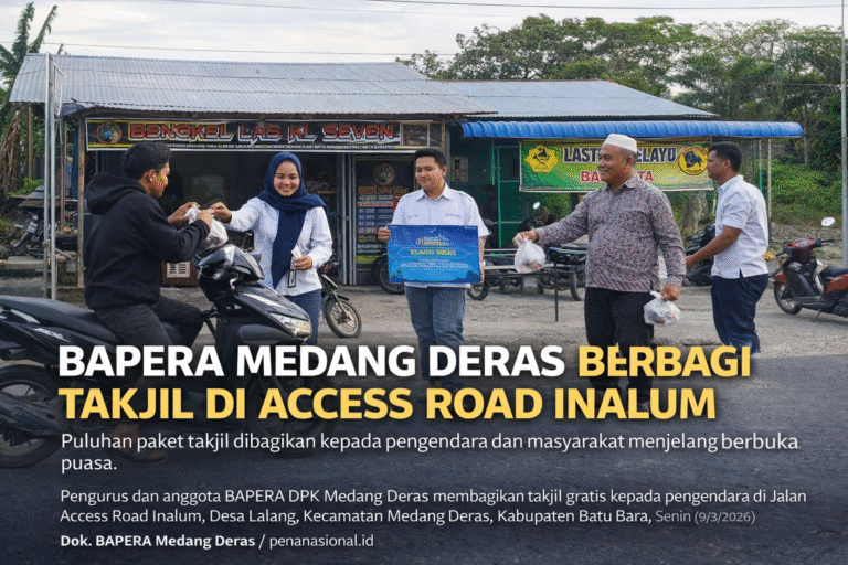 BAPERA Medang Deras Berbagi Takjil Gratis di Access Road Inalum, Warga Antusias