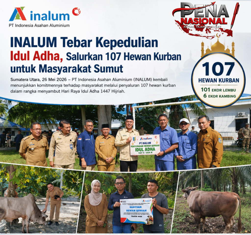 INALUM Tebar Kepedulian Idul Adha, Salurkan 107 Hewan Kurban untuk Masyarakat Sumut