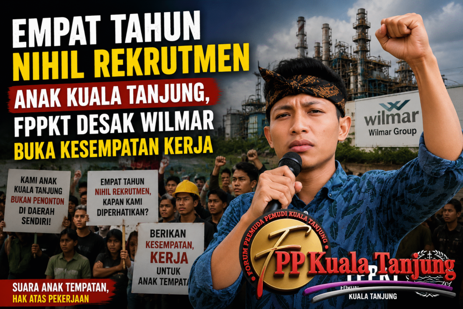 Empat Tahun Nihil Rekrutmen Anak Kuala Tanjung, FPPKT Desak Wilmar Buka Kesempatan Kerja