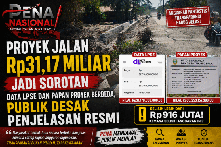 Proyek Jalan Rp31,17 Miliar Jadi Sorotan, Data LPSE dan Papan Proyek Berbeda, Publik Desak Penjelasan Resmi