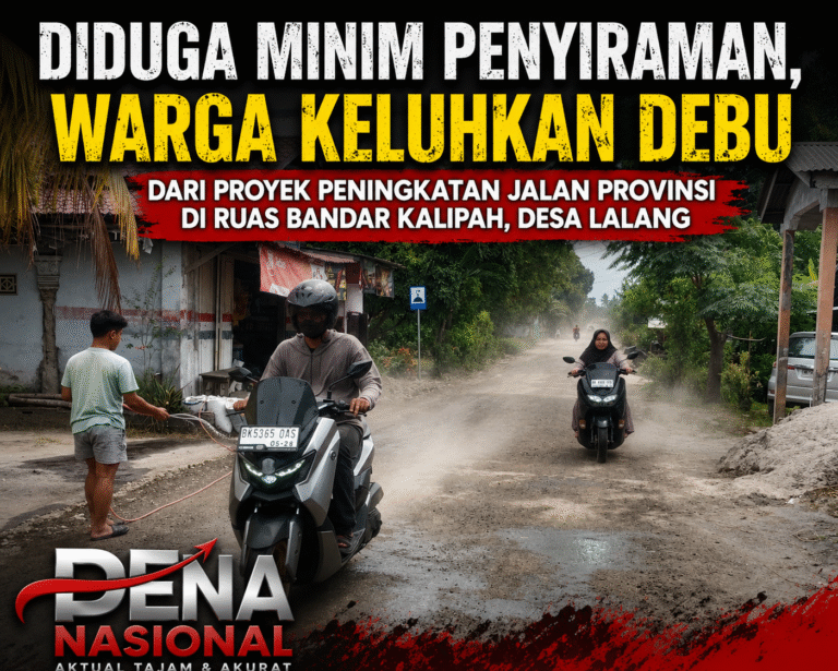 Diduga Minim Penyiraman, Warga Keluhkan Debu dari Proyek Peningkatan Jalan Provinsi di Ruas Bandar Khalipah, Desa Lalang