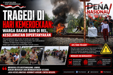 TRAGEDI DI HARI KEMERDEKAAN: Warga Bakar Ban di Rel, Keselamatan Dipertanyakan