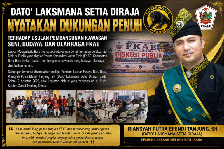 Dato’ Laksmana Setia Diraja Nyatakan Dukungan Penuh terhadap Usulan Pembangunan Kawasan Seni, Budaya, dan Olahraga FKAE