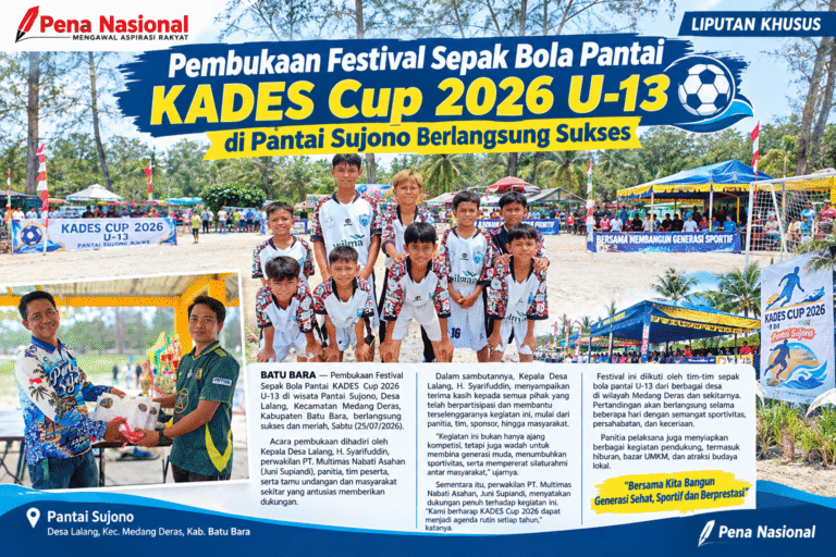 Pembukaan Festival Sepak Bola Pantai KADES Cup 2026 U-13 di Pantai Sujono Berlangsung Sukses