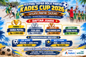 Festival Sepak Bola Pantai U13 Kades Cup 2026 Resmi Berakhir, Jadi Momentum Kebersamaan dan Pembinaan Generasi Muda