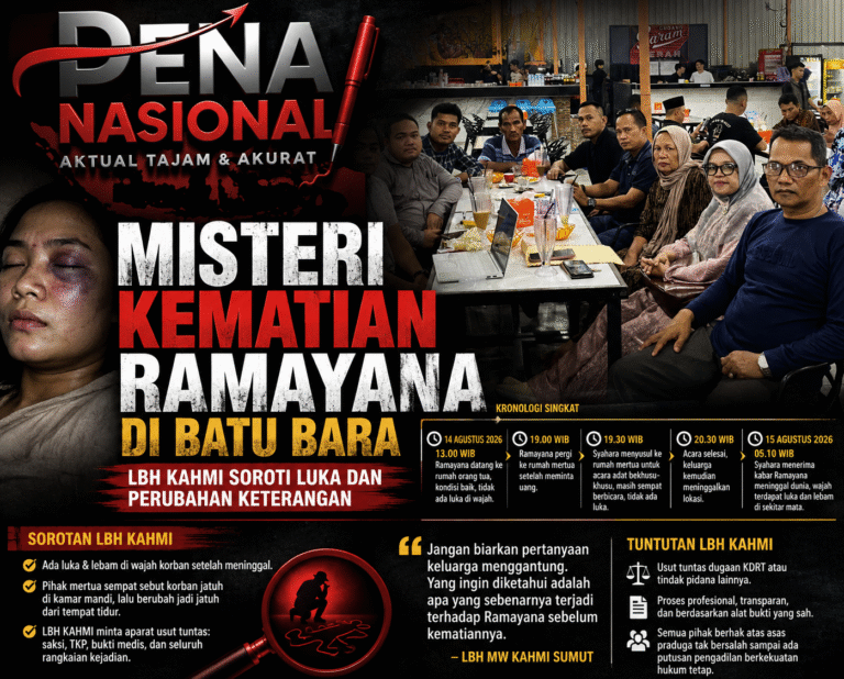 Misteri Kematian Ramayana di Batu Bara, LBH KAHMI Soroti Luka dan Perubahan Keterangan