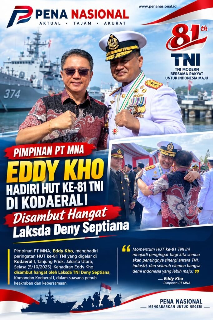 Pimpinan PT MNA Eddy Kho Hadiri HUT ke-81 TNI di Kodaeral I, Disambut Hangat Laksda Deny Septiana
