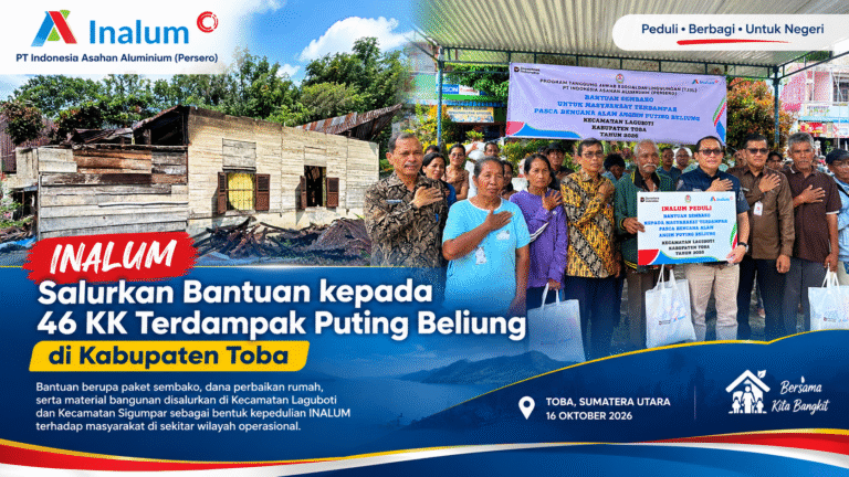 INALUM Salurkan Bantuan kepada 46 KK Terdampak Puting Beliung di Kabupaten Toba